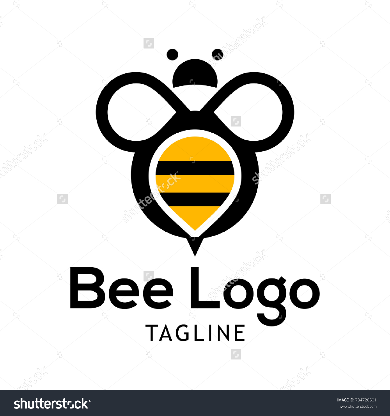 Honey Bee Logo Stock Images Stock Vector (Royalty Free) 784720501 ...