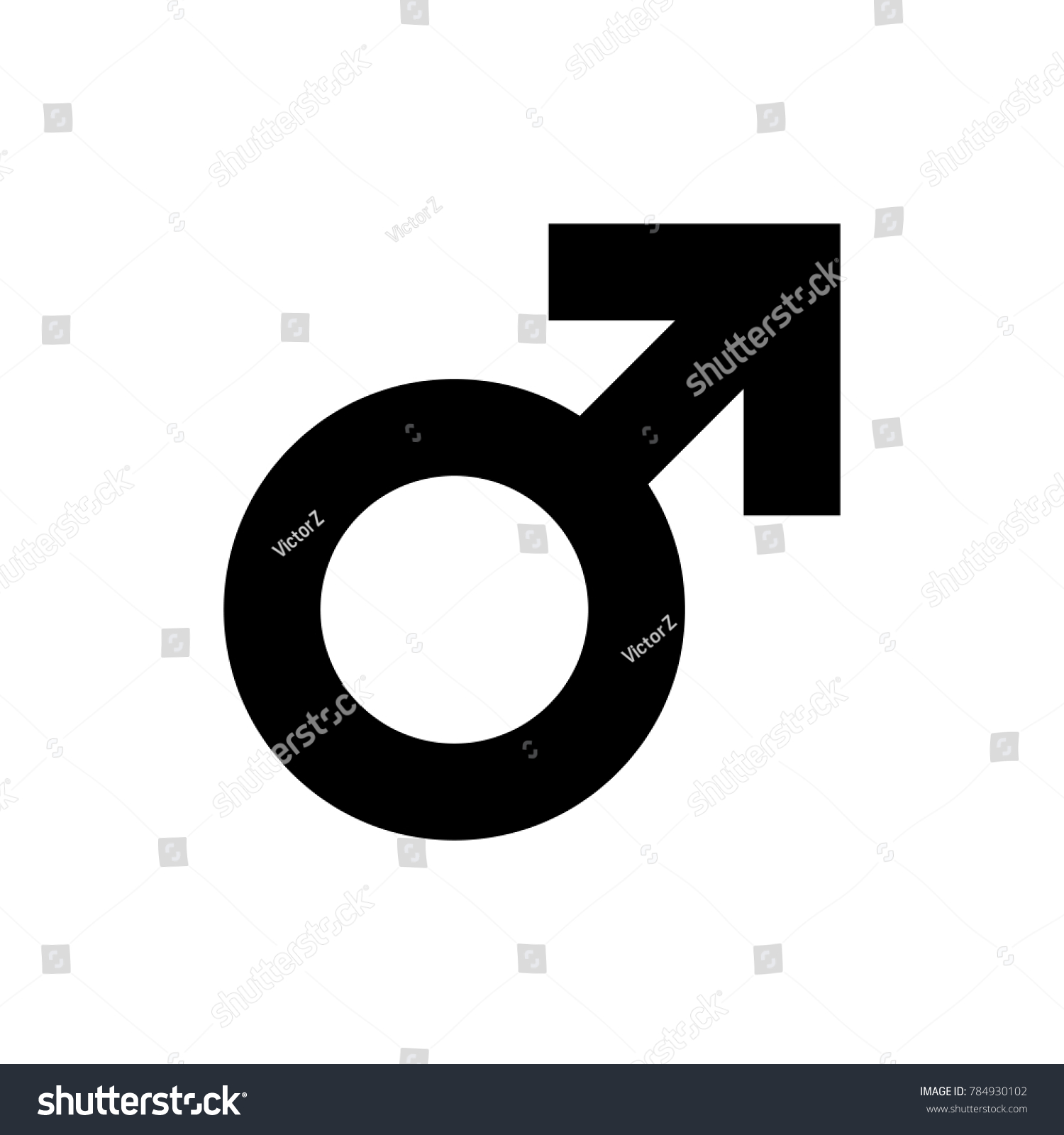 Male Sex Symbol Icon Black Minimalist Vetor Stock Livre De Direitos