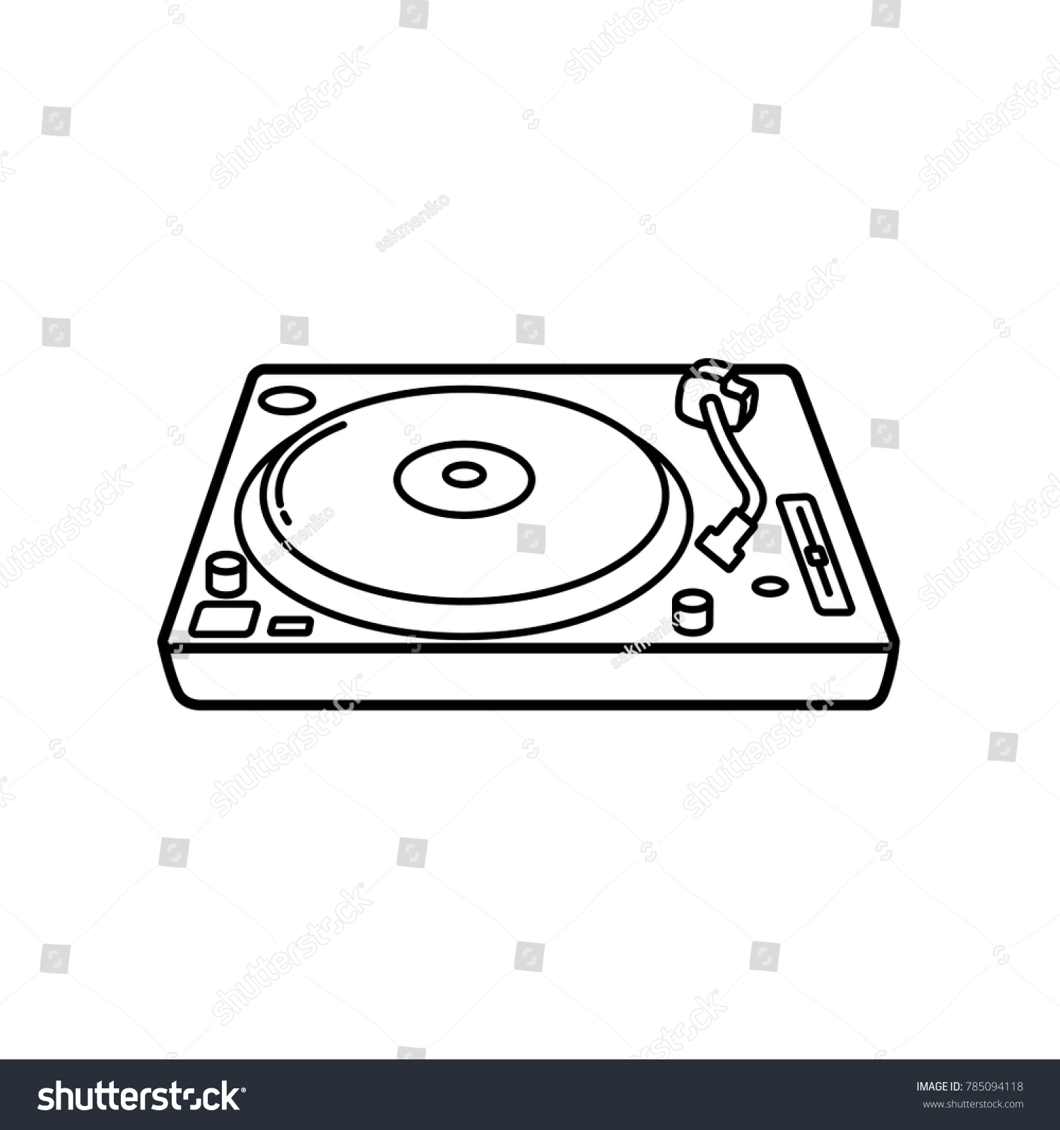 Turntable Music Instrument Icon Line Art Stock Vector (Royalty Free ...