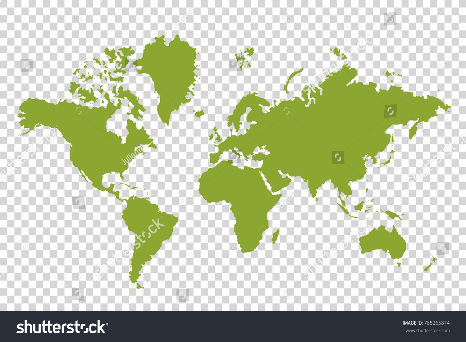 Political Paper Map World On Transparent Stock Vector (Royalty Free ...