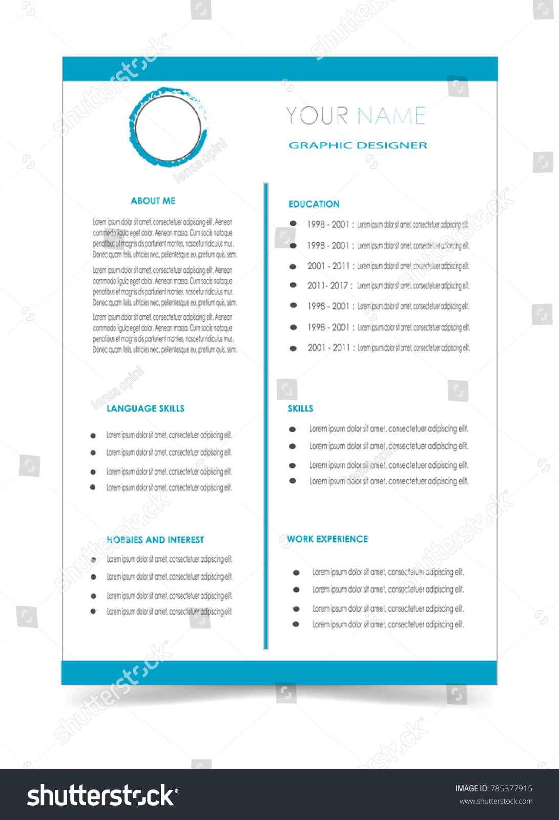 Clean Cv Resume Template Design Vector Stock Vector (royalty Free 