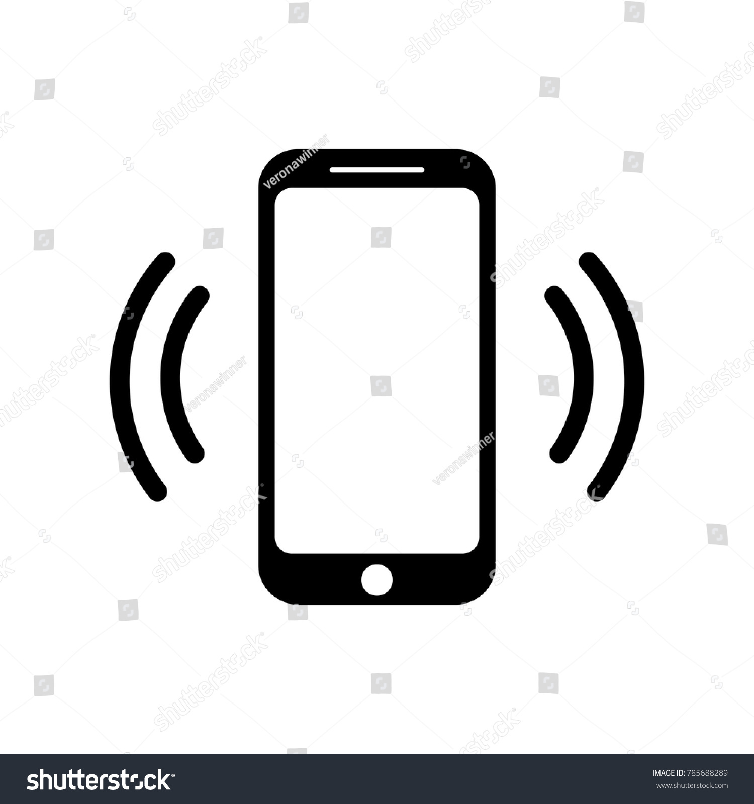 Значок мобильного телефона на белом фоне