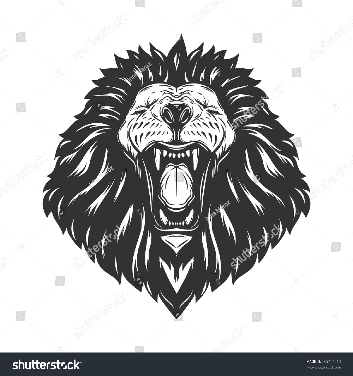 Lion Roar Anfasvector Illustration Stock Vector (Royalty Free ...