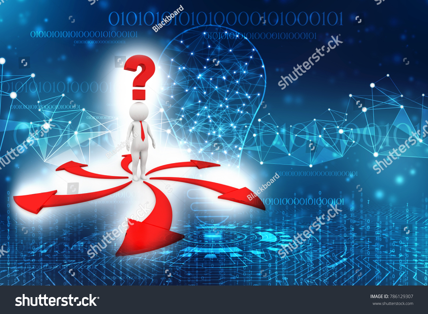 3d Man Thinking Confusing Many Red Stock Illustration 786129307 Shutterstock 5419