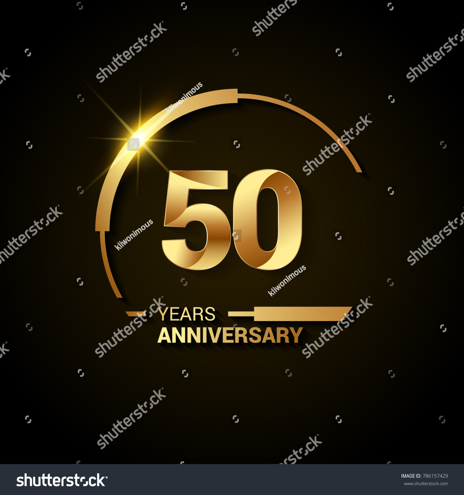 50 Years Anniversary Celebration Logotype Golden Stock Vector (Royalty ...