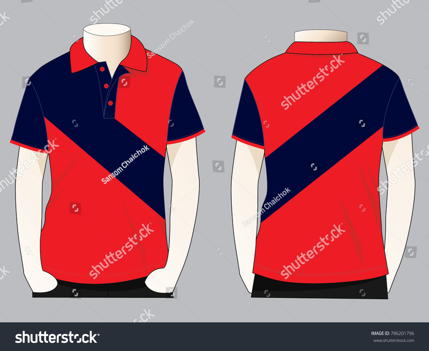 Sport Polo Shirt Design Oblique Style Stock Vector (Royalty Free ...