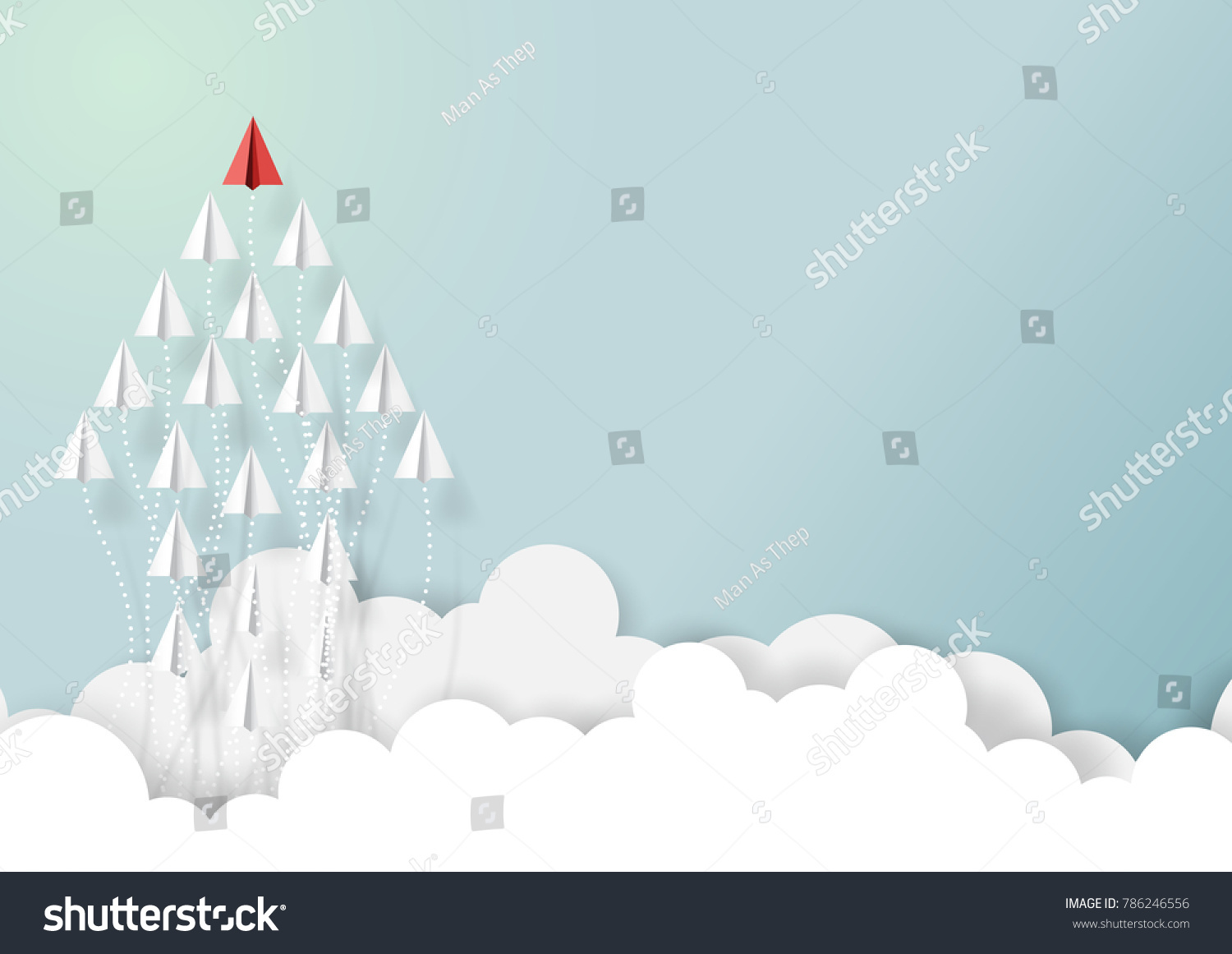 Paper Airplanes Form Arrow Shape Flying Stock Vector (Royalty Free ...