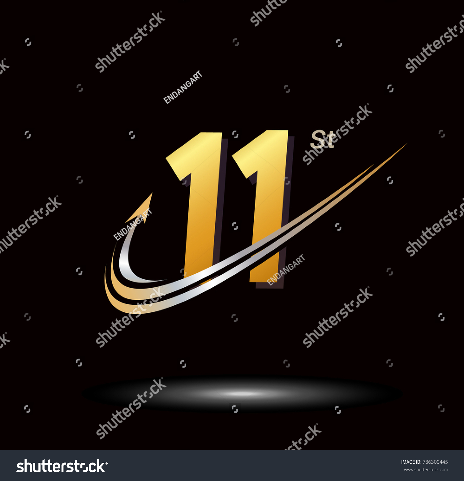 11th Anniversary Swoosh Arrow Icon Fast Stock Vector (Royalty Free ...