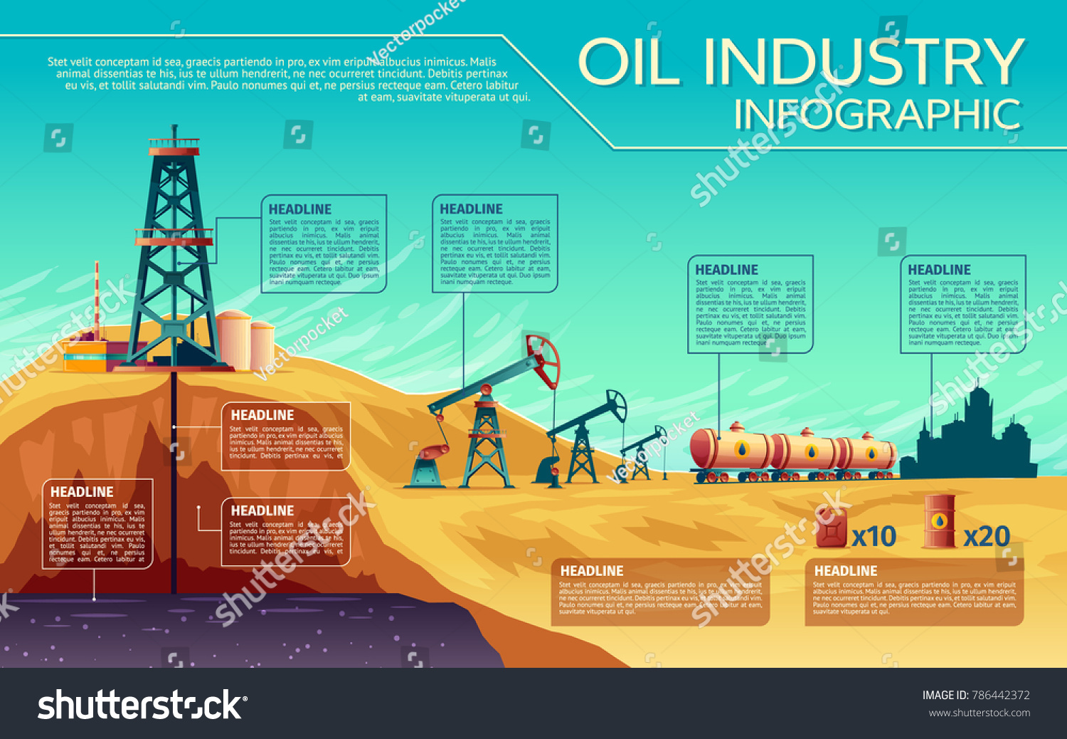 Vector Oil Industry Business Presentation Infographics Stock Vector ...