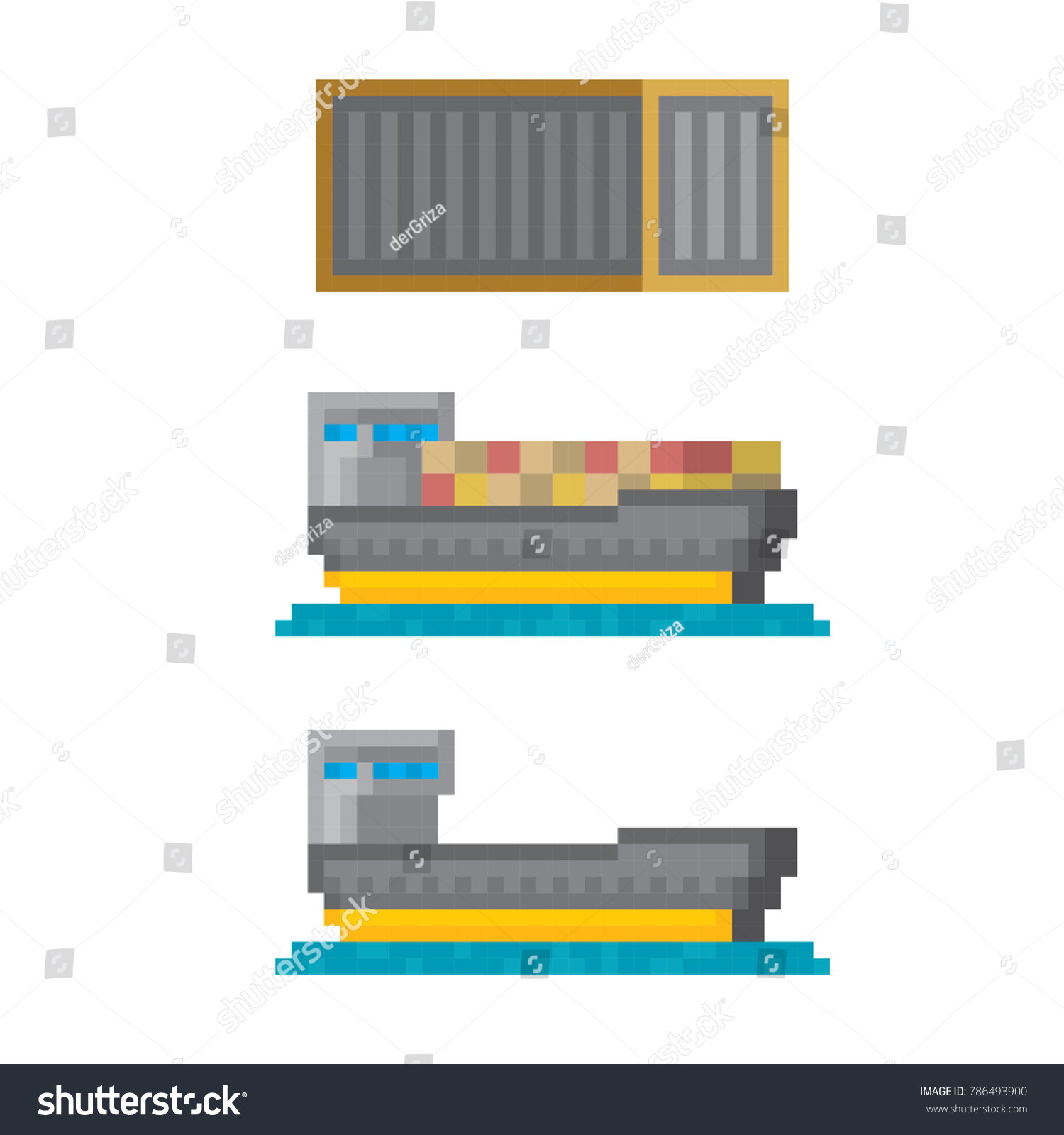 Container Ship Icons Pixel Art Old Stock Vector (Royalty Free ...