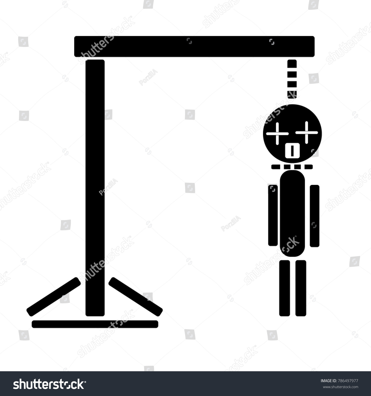 Hangman Drawn Line Dead Man Vector Stock Vector (Royalty Free