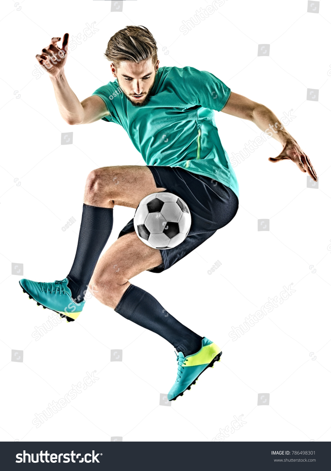 One Caucasian Soccer Player Man Jungling Stock Photo 786498301 ...