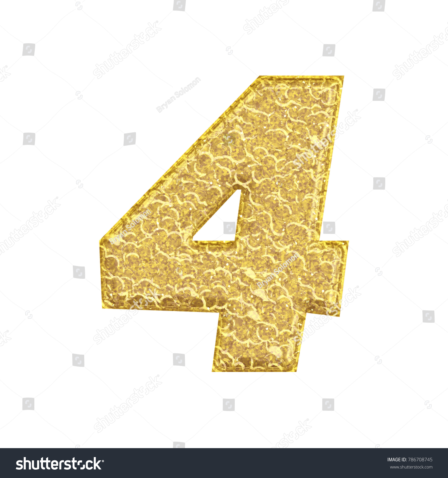 Cracked Gold Style Number Four 4 Stock Illustration 786708745 ...