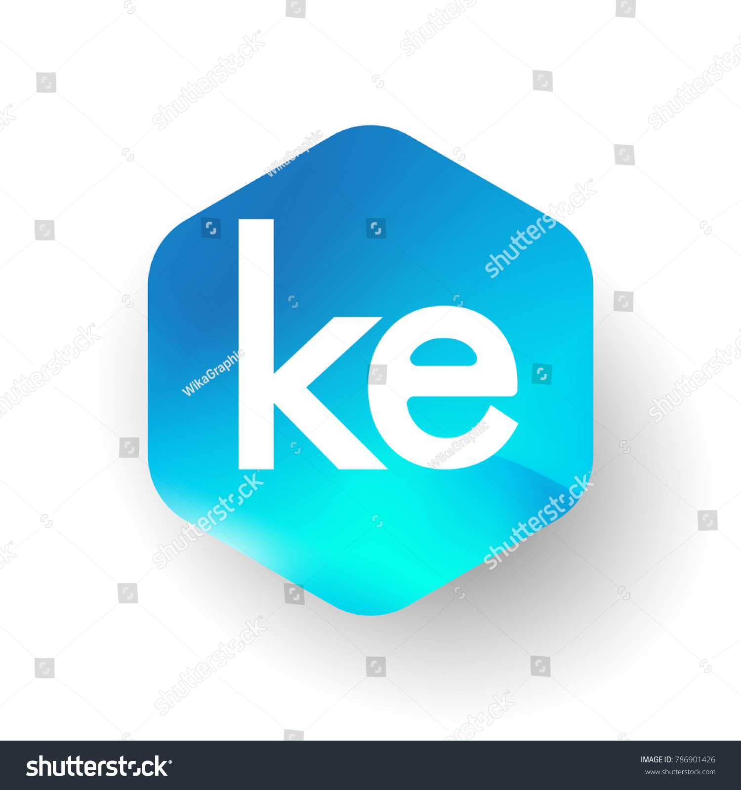 letter-ke-logo-hexagon-shape-colorful-stock-vector-royalty-free