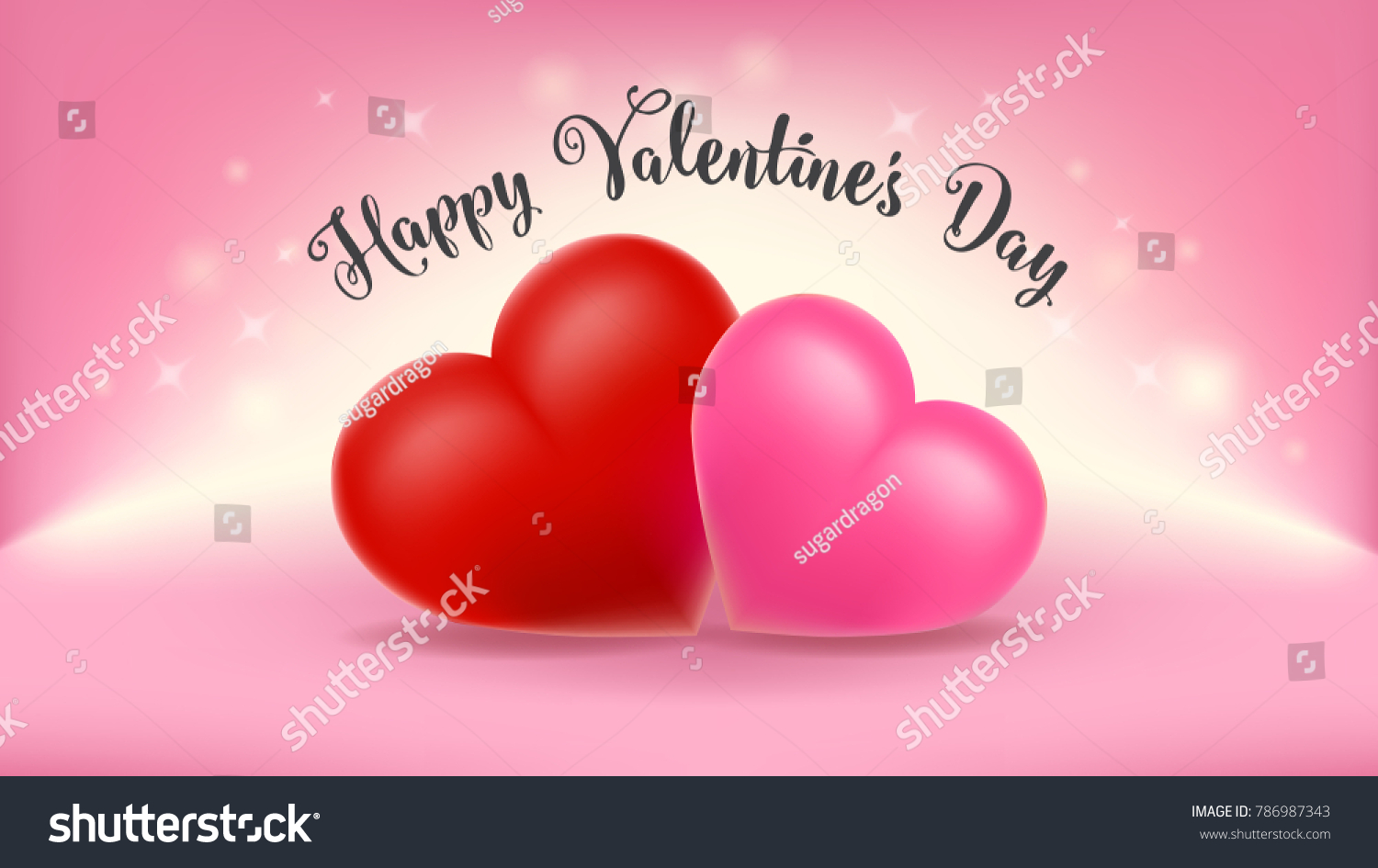 Happy Valentines Day Background Design Wallpaper Stock Vector (Royalty