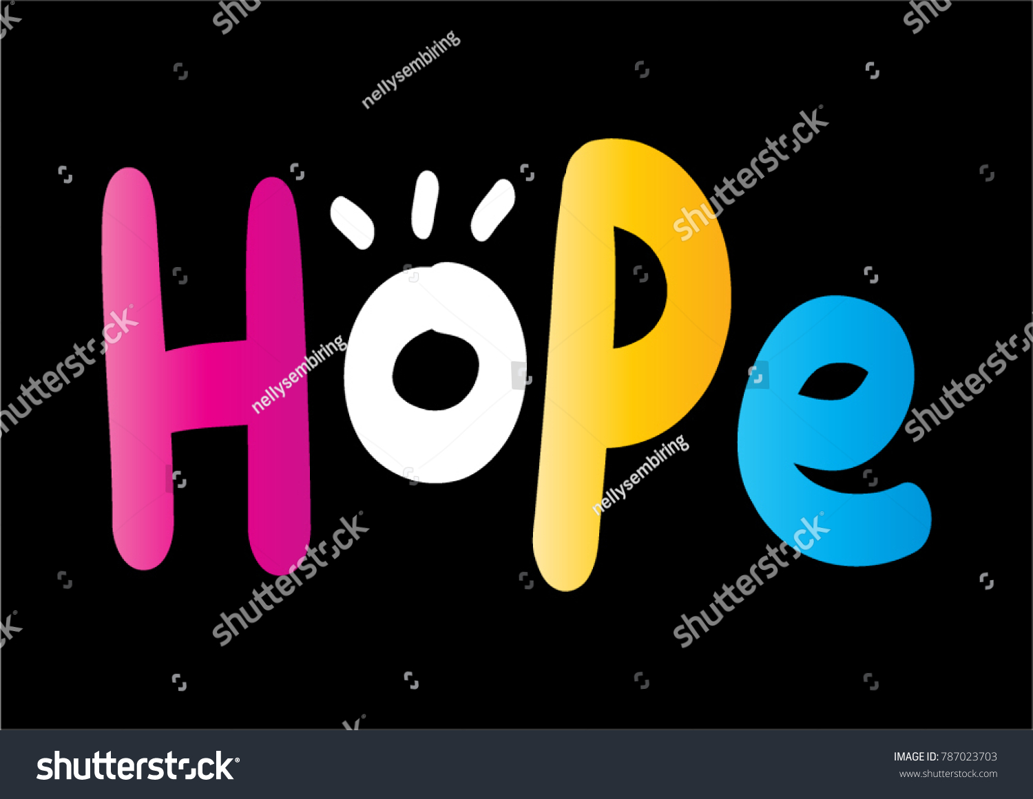 Hand Lettering Hope Vector Illustration Modern Stock Vector (Royalty ...