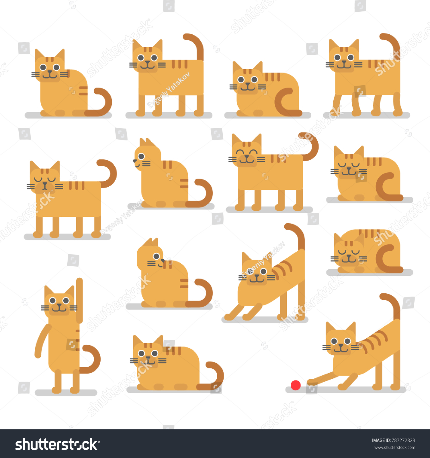 Cute Cat Poses Set Vector Cartoon Stock Vector Royalty Free 787272823 Cute Cat Poses Set Vector Cartoon Stock Vector Royalty Free 787272823