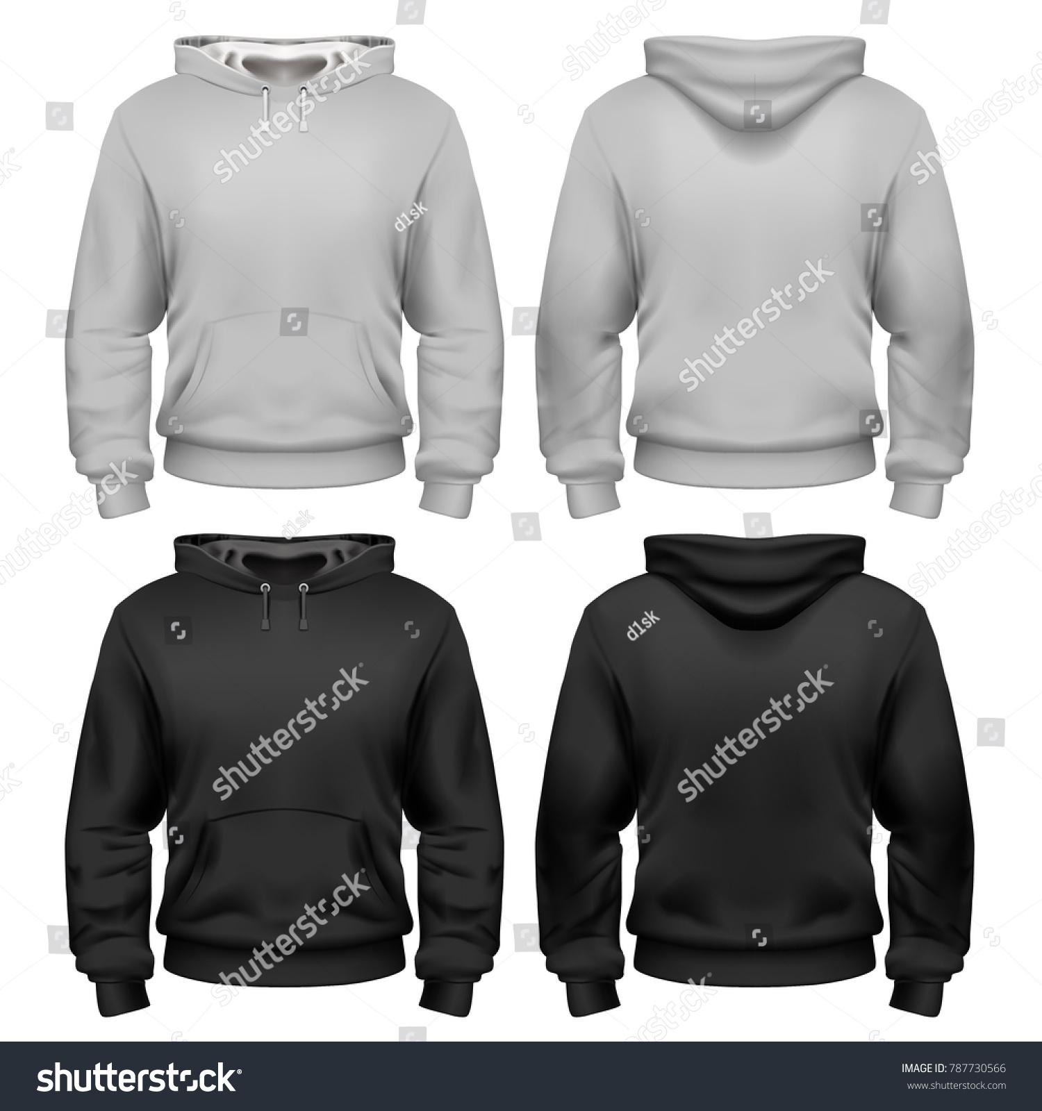 Black White Sweatshirt Template Stock Vector (Royalty Free) 787730566 ...