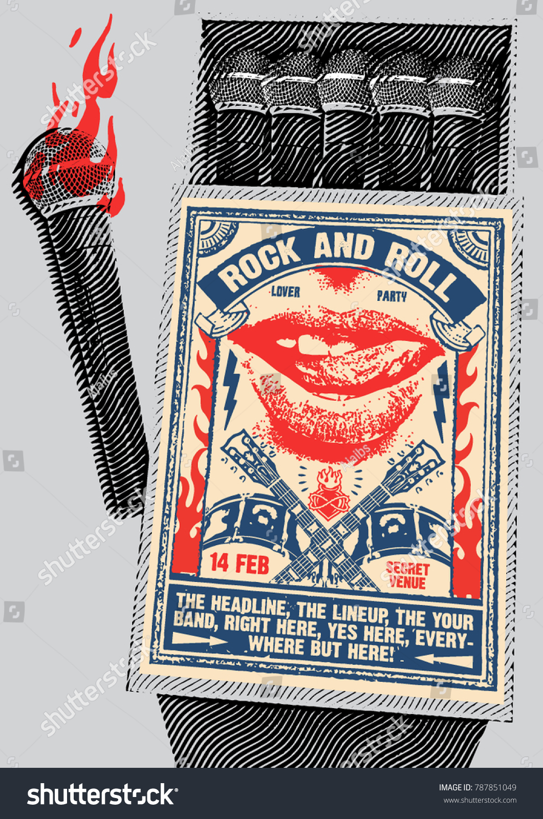 Rock Roll Poster Flyer Template Stock Vector Royalty Free Shutterstock