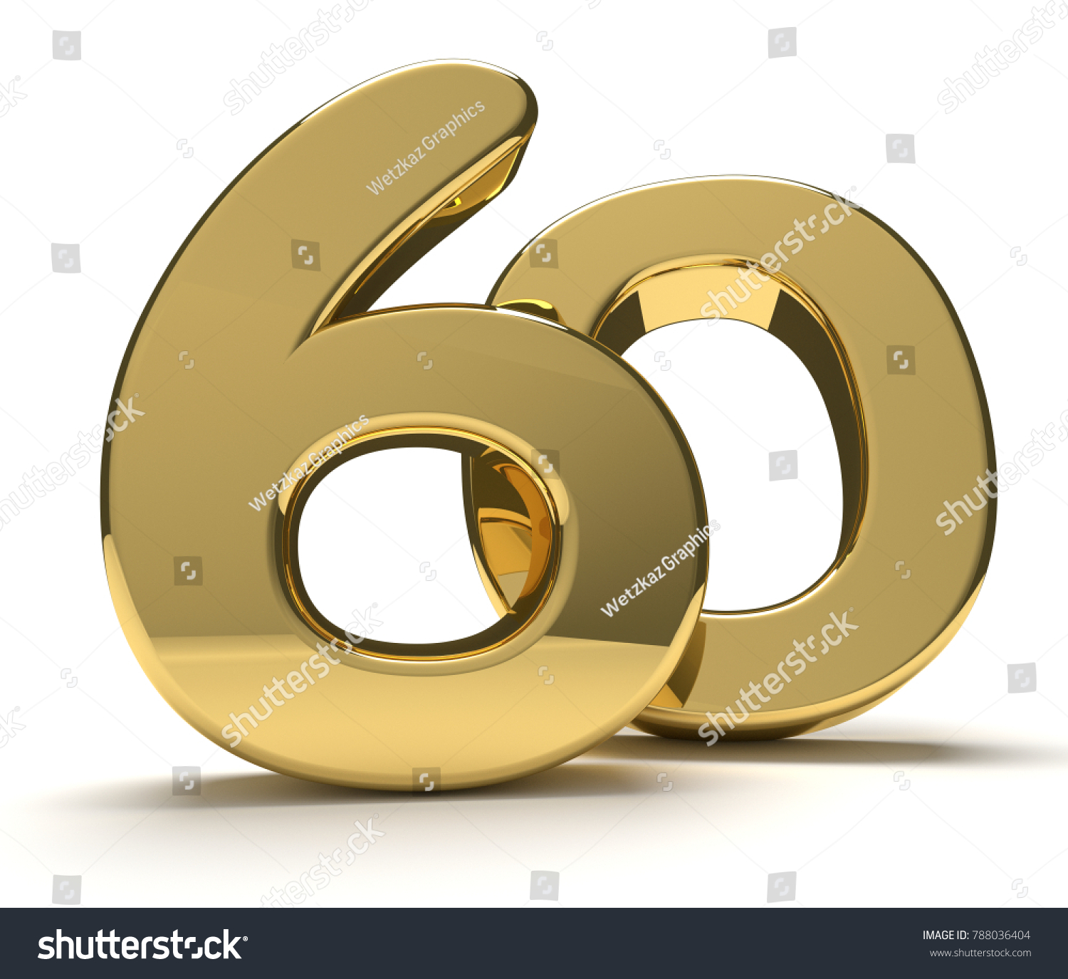 60 Golden Isolated 3d Rendering Stock Illustration 788036404 | Shutterstock