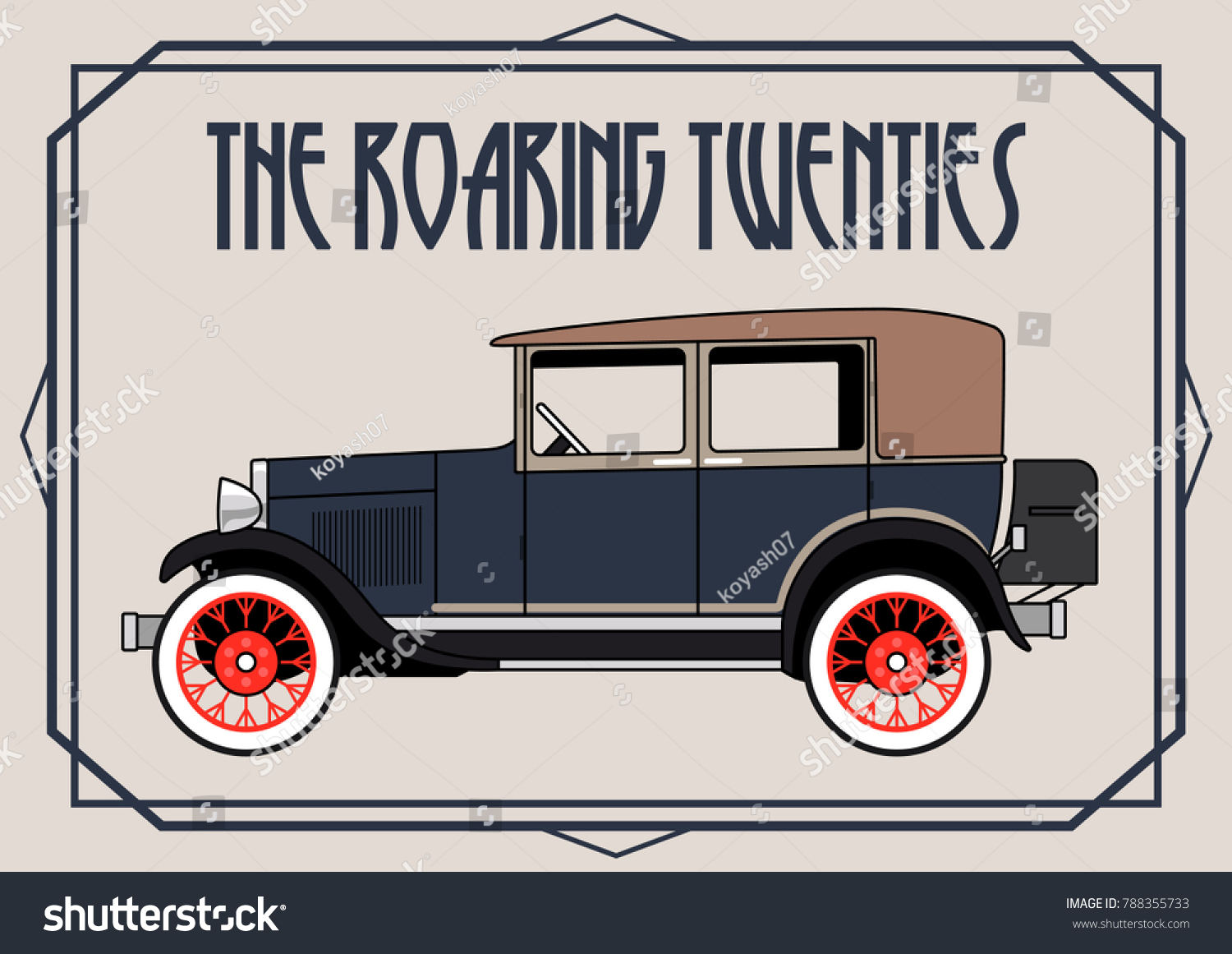 Vector Classic Car Roaring Twenties Stock Vector (Royalty Free