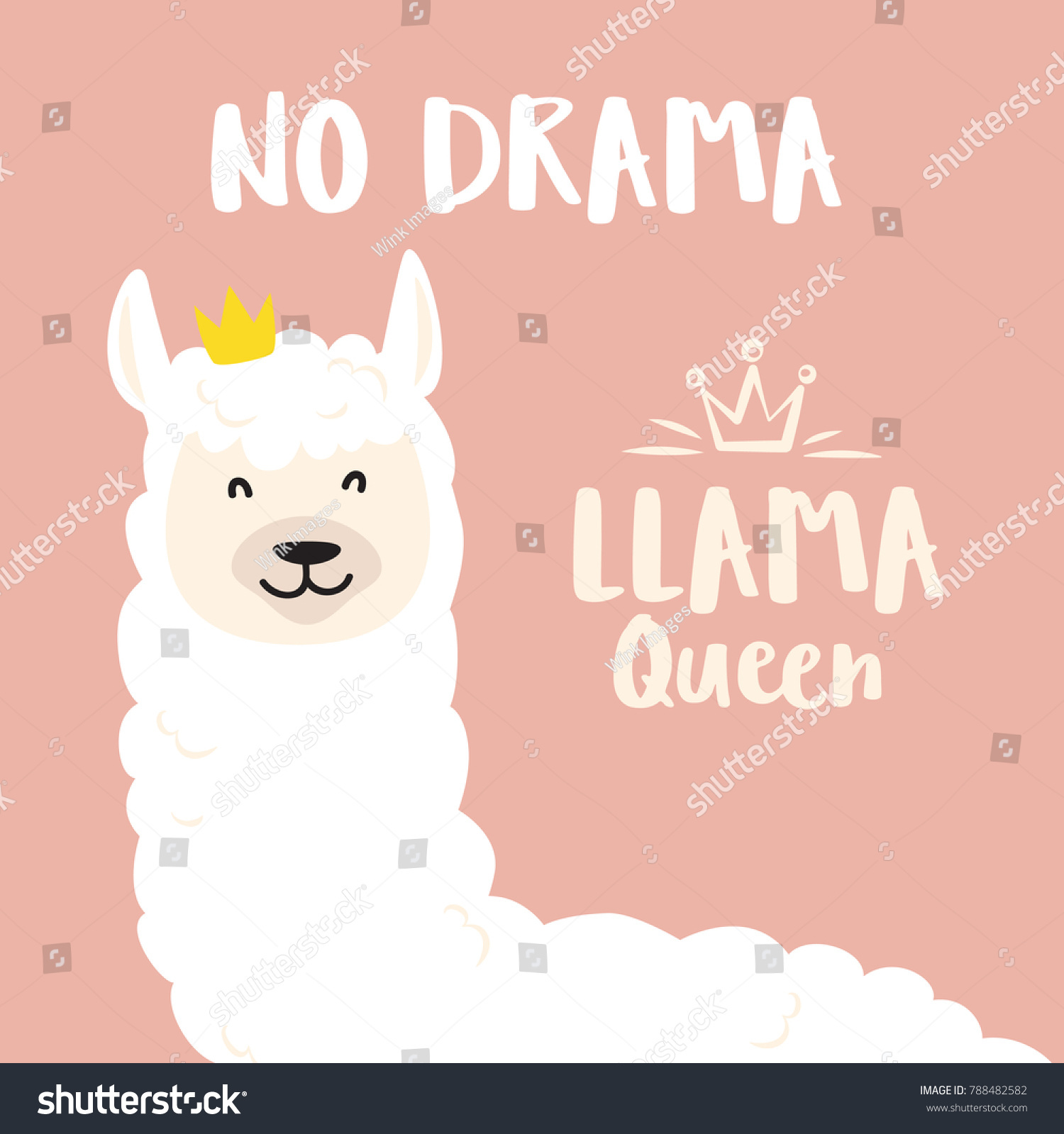 Cute Cartoon Llama Vector Design No Stock Vector (Royalty Free ...