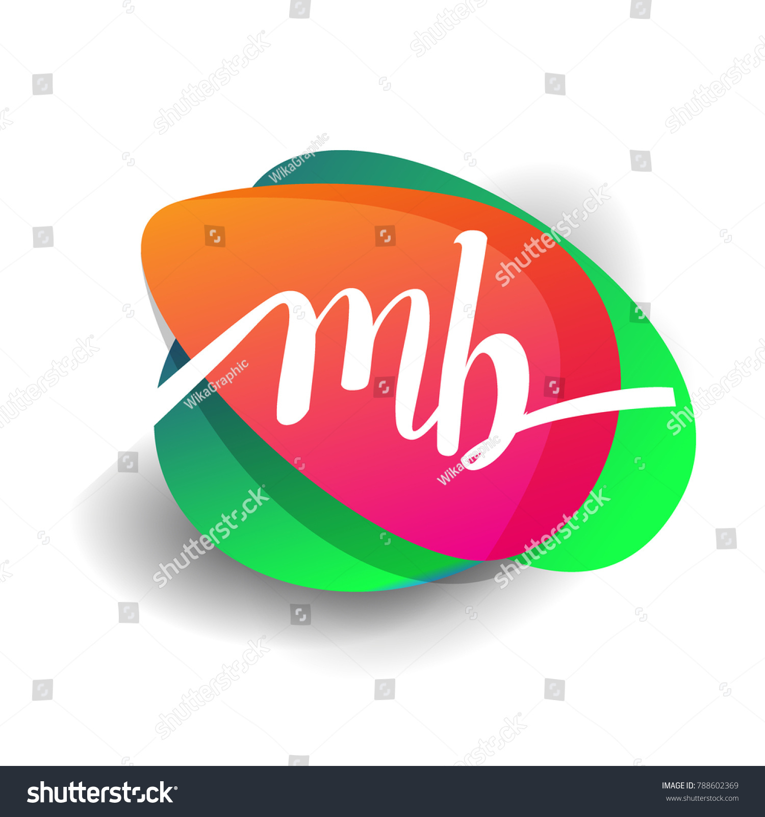 Letter Mb Logo Colorful Splash Background Stock Vector (Royalty Free ...