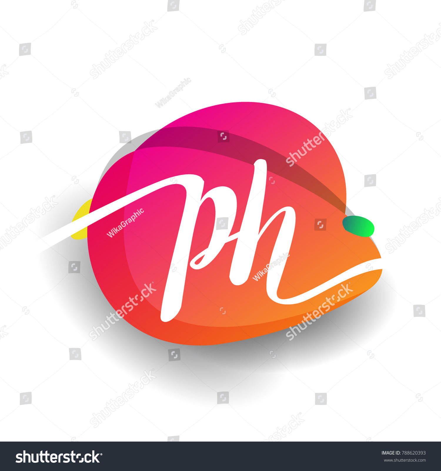 Letter Ph Logo Colorful Splash Background Stock Vector (Royalty Free ...