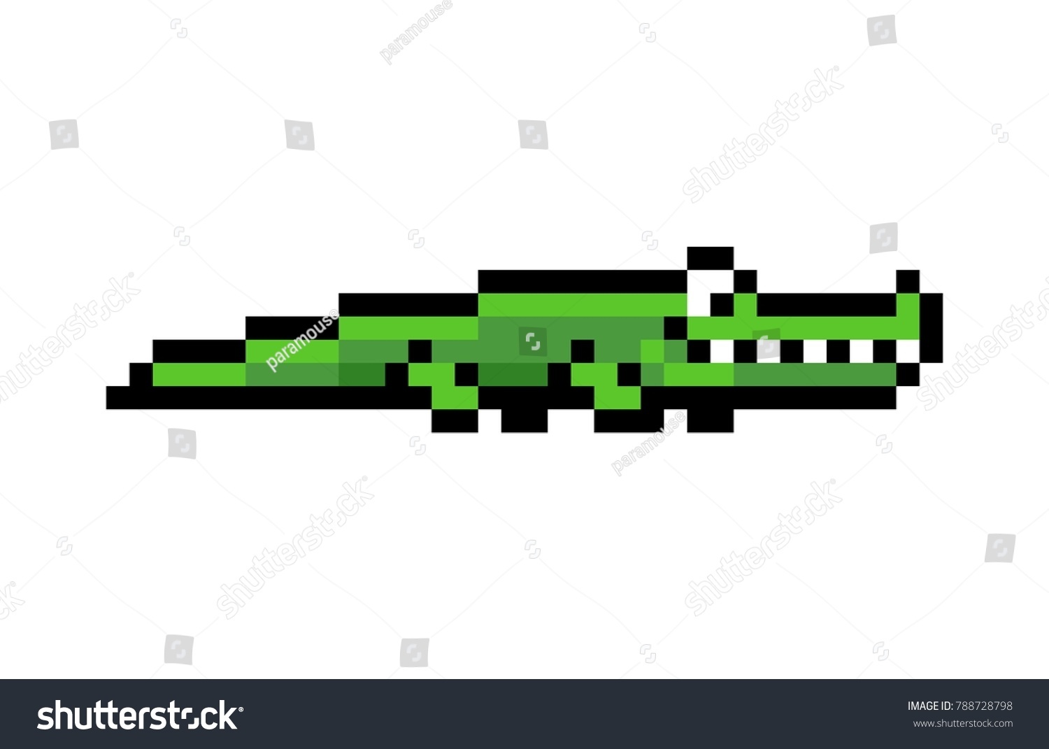 Пиксельный крокодил