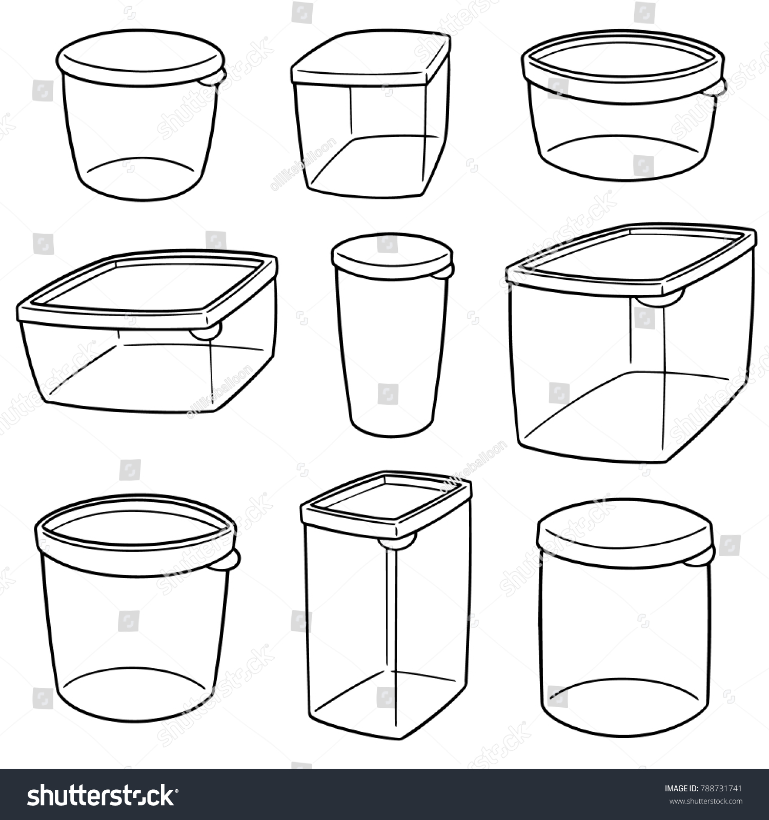 Vector Set Plastic Container Stock Vector (Royalty Free) 788731741