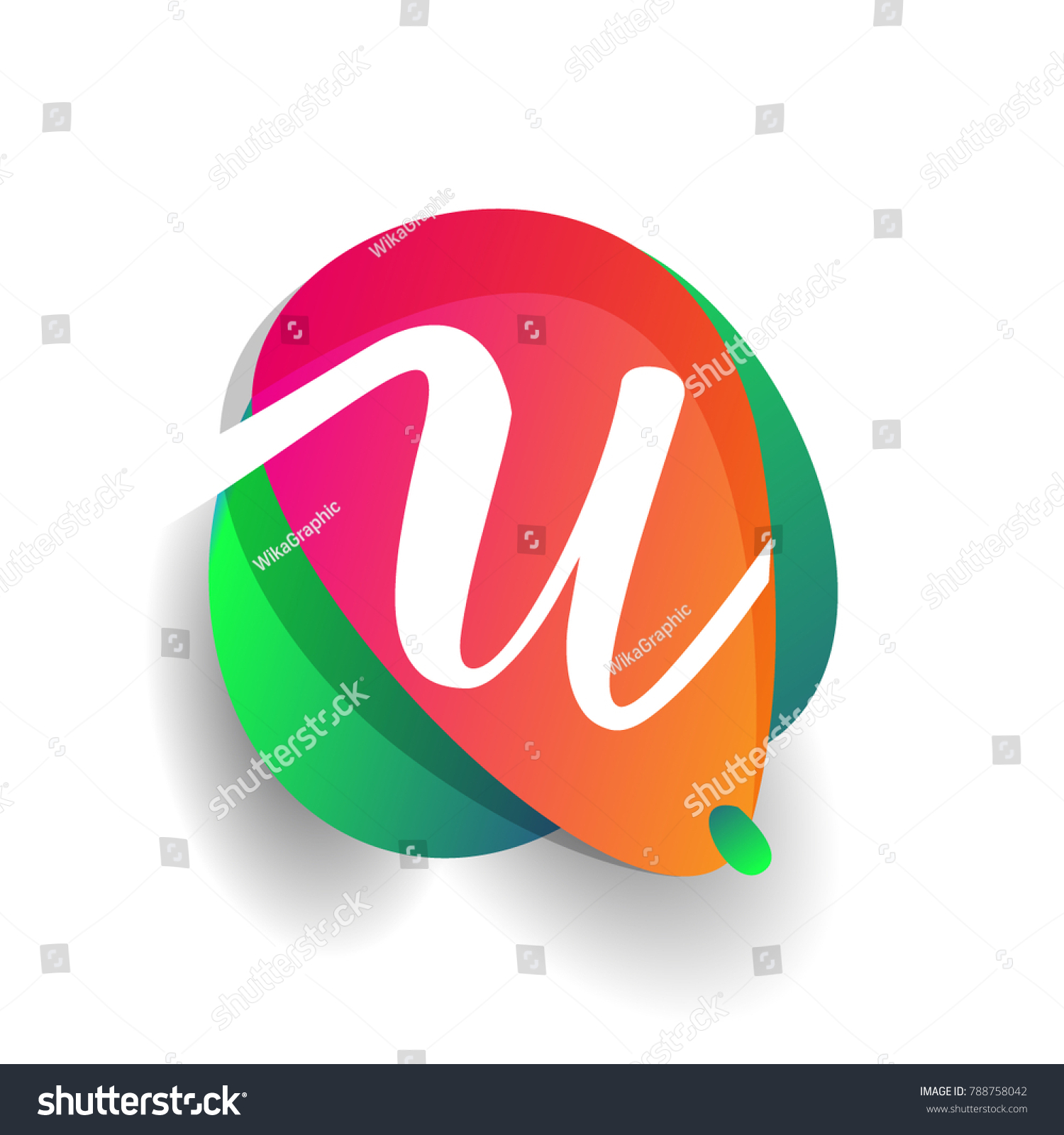 Letter U Logo Colorful Splash Background Stock Vector (Royalty Free