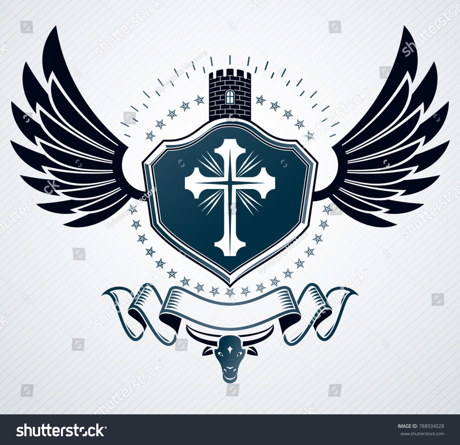 Heraldic Emblem Isolated Vector Illustration Stock Vector (Royalty Free ...