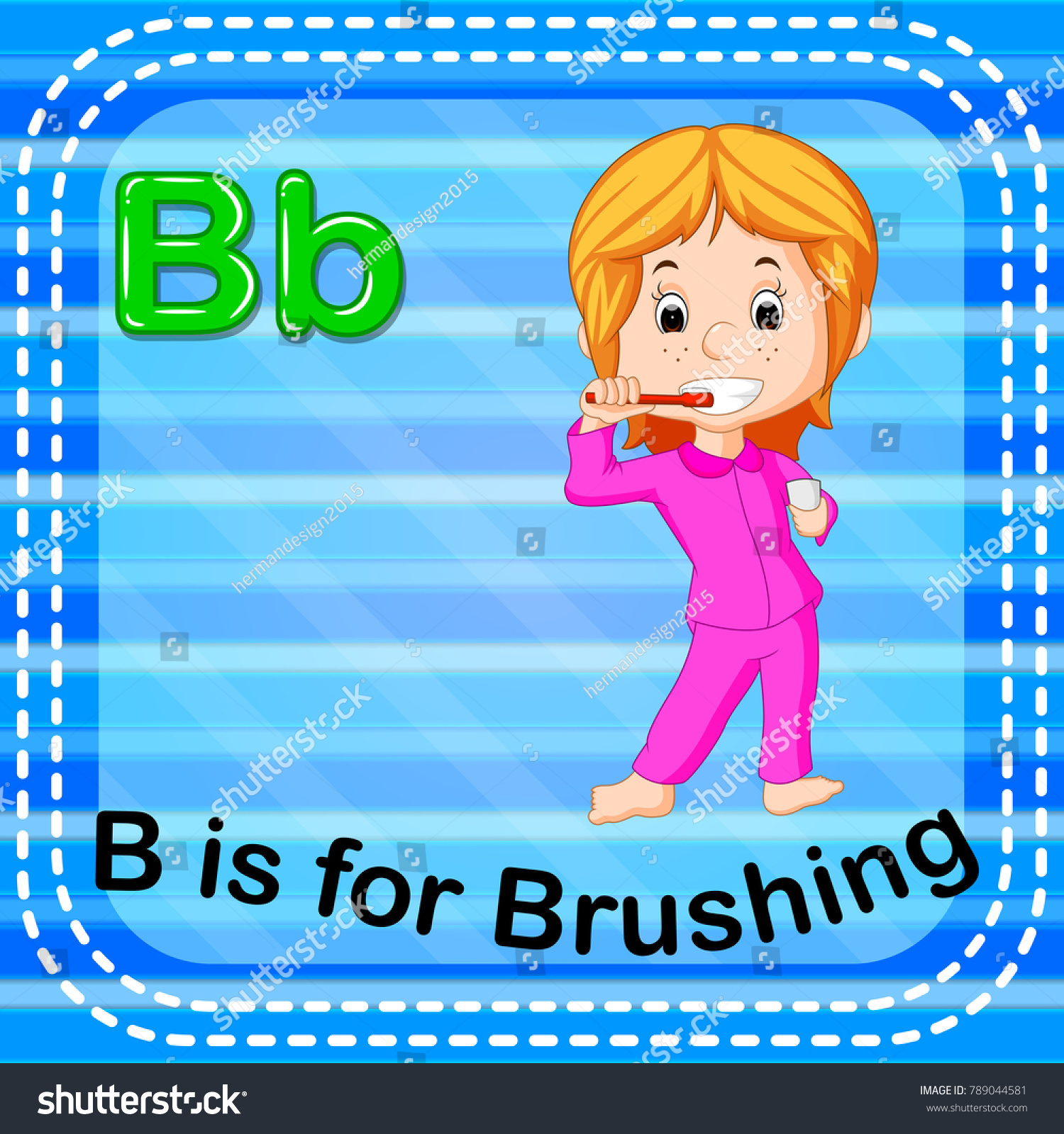 Flashcard Letter B Brushing Stock Illustration 789044581 | Shutterstock