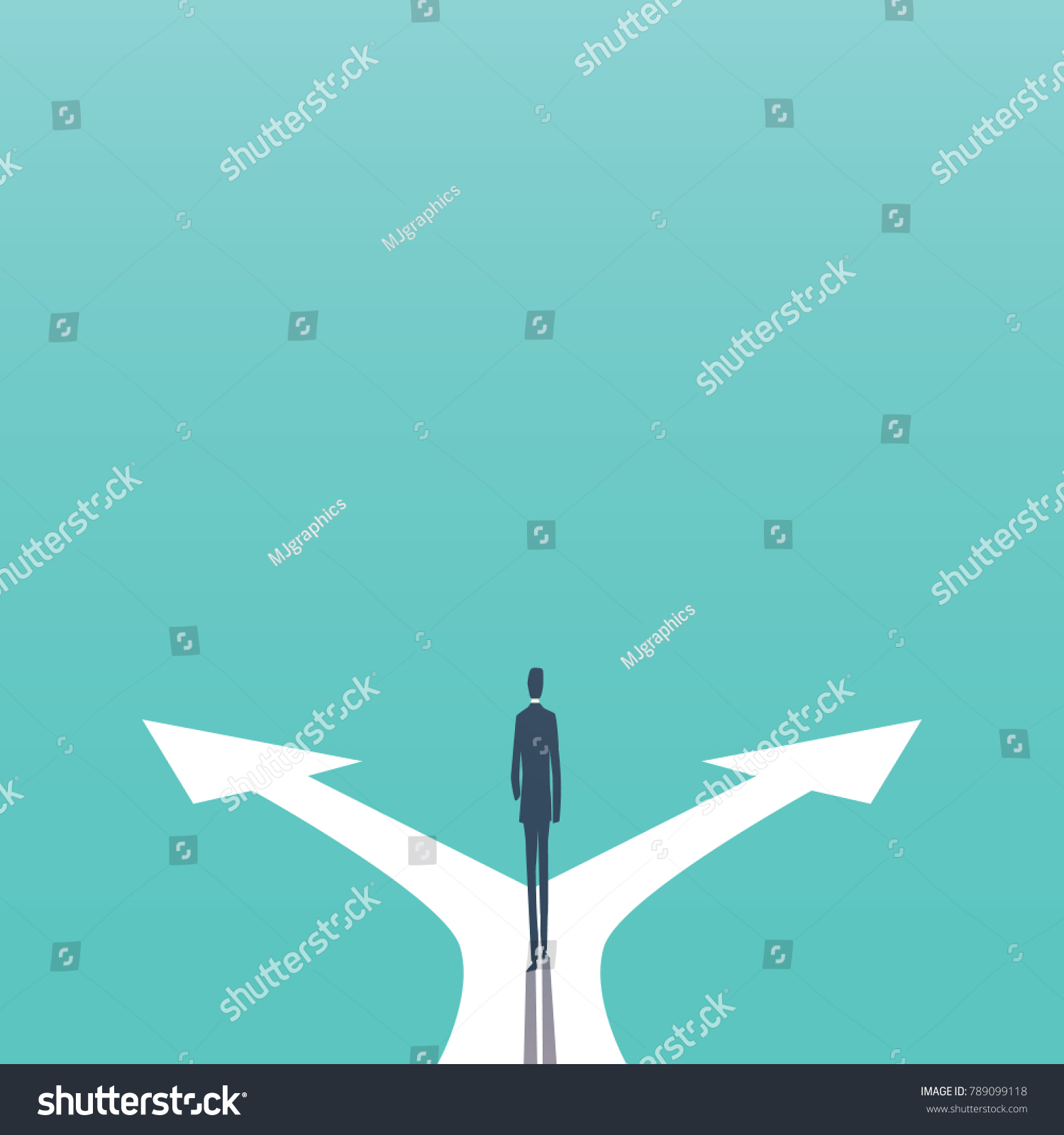 Business Decision Concept Vector Illustration Businessman Stock Vector