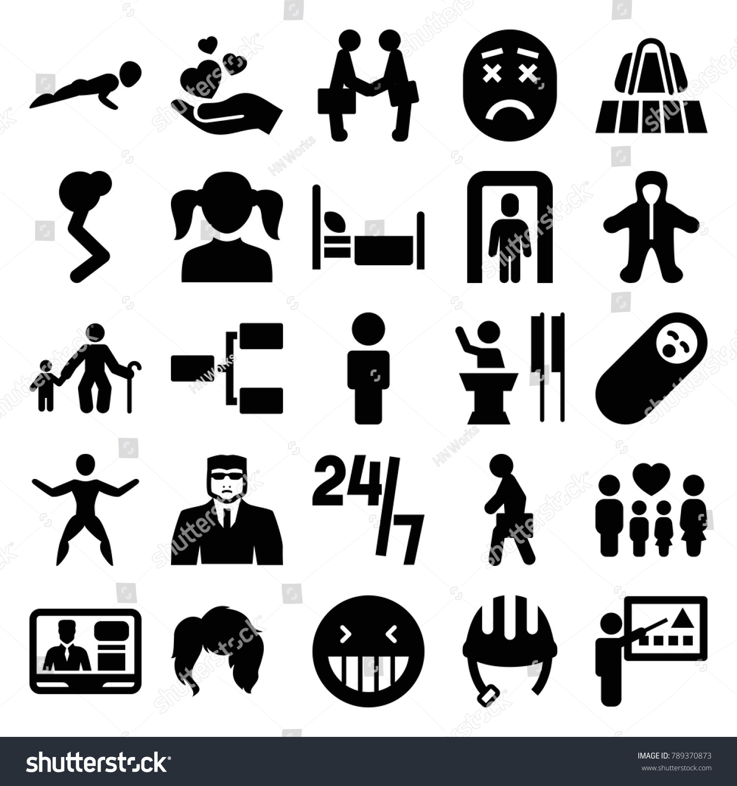 Person Icons Set 25 Editable Filled Stock Vector (Royalty Free ...