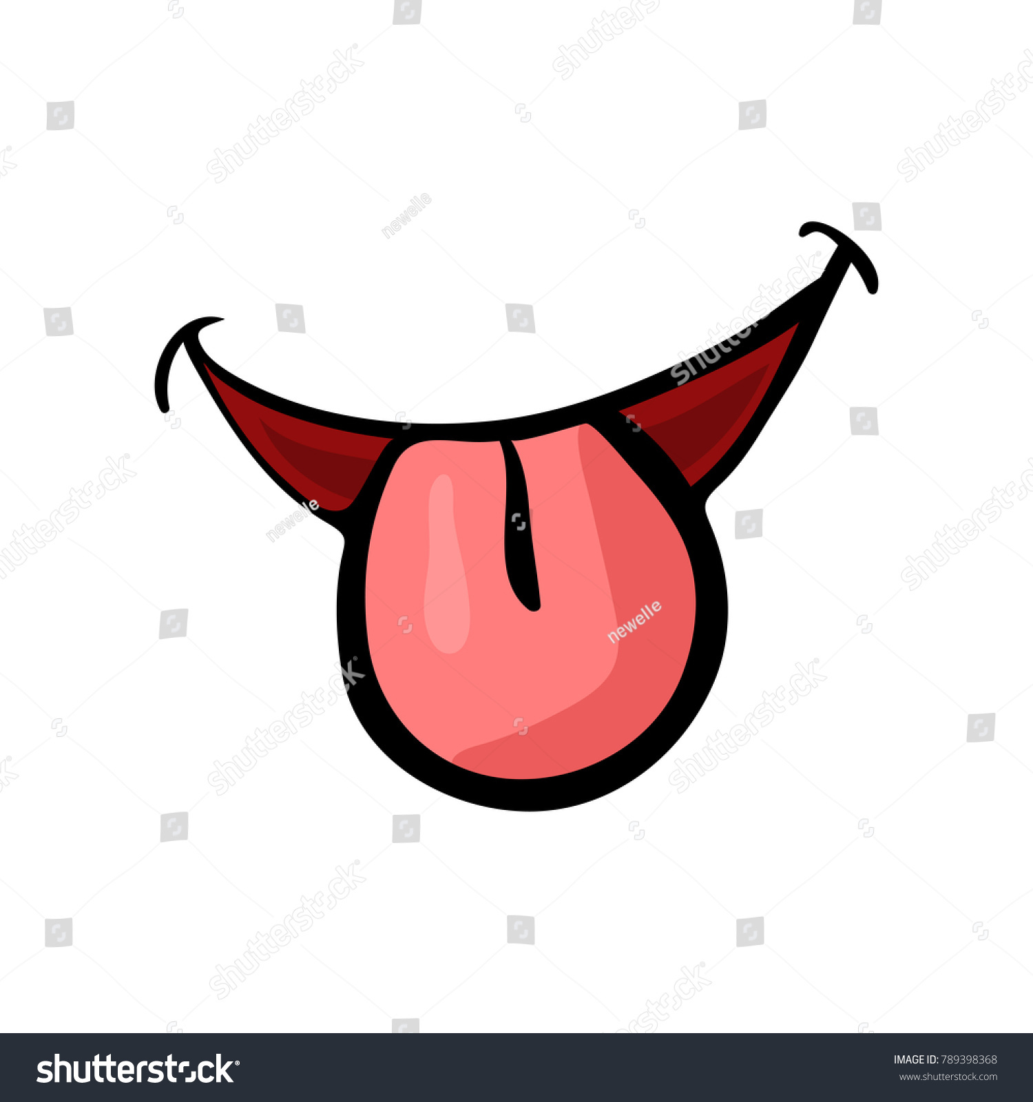 Cartoon Tongue Smile Isolated On White เวกเตอร์สต็อก ปลอดค่าลิขสิทธิ์ 789398368 Shutterstock 4594