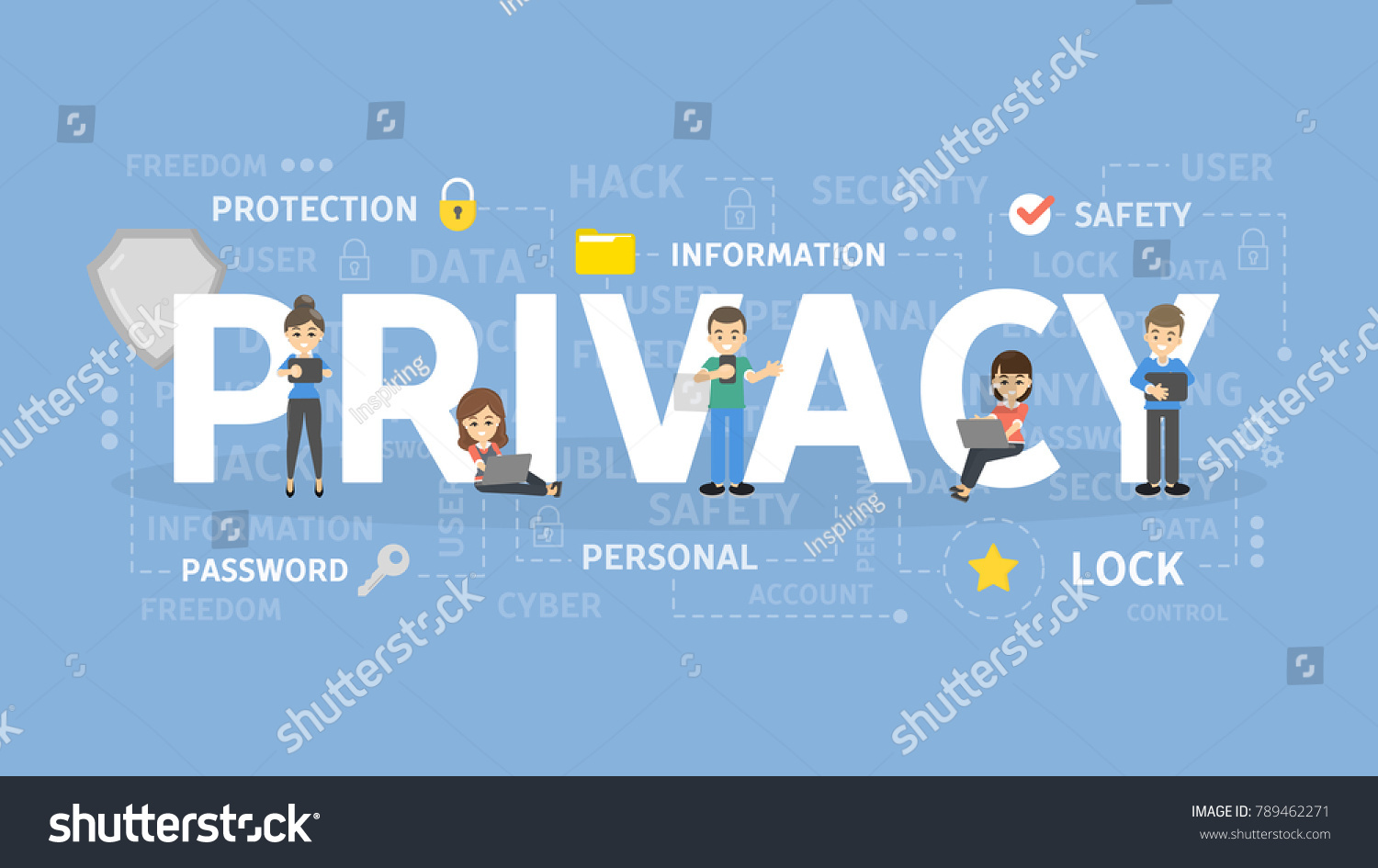Privacy Concept Illustration Idea Data Network Stock Vector Royalty
