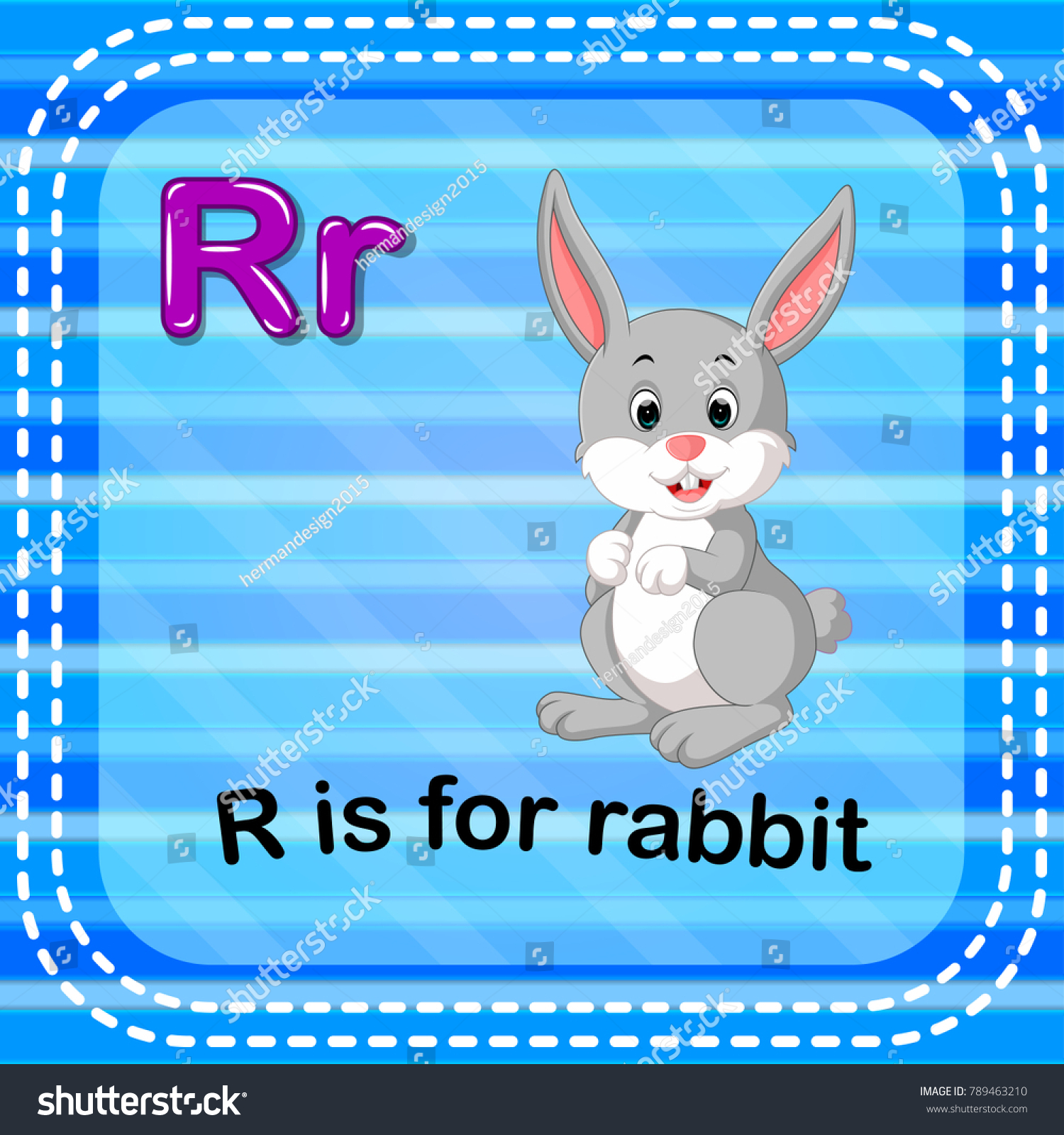 Flashcard Letter R Rabbit Stock Illustration 789463210 | Shutterstock