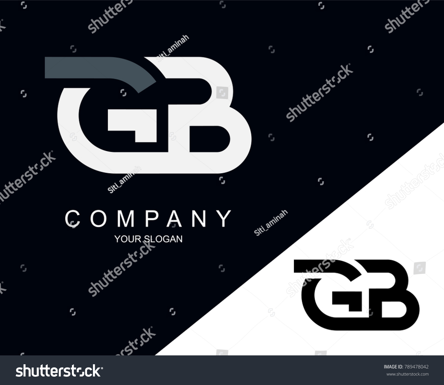 Gb Letter Logo Design Template Stock Vector (Royalty Free) 789478042 ...