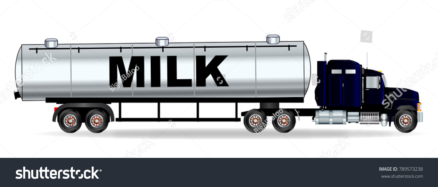 Front End Large Milk Truck Over Stock-vektor (royaltyfri) 789573238.