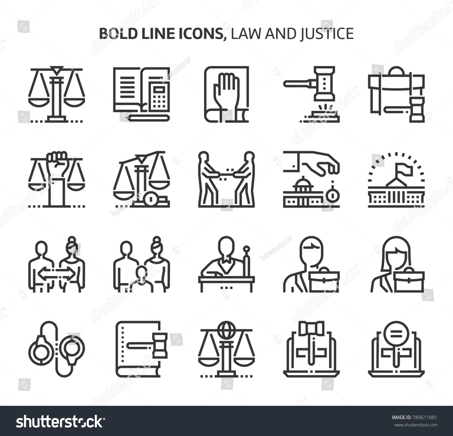 Ley Y Justicia íconos De La Vector De Stock Libre De Regalías 789611881 Shutterstock 4021