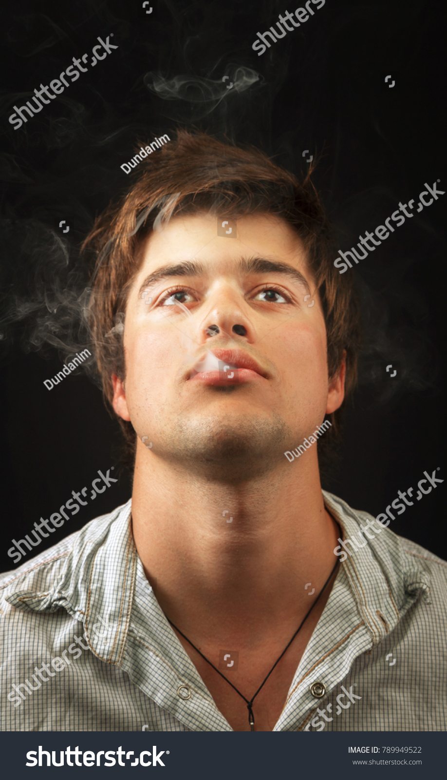 Young Relaxed Carefree Man Smoking Weed Stock Photo 789949522 ...