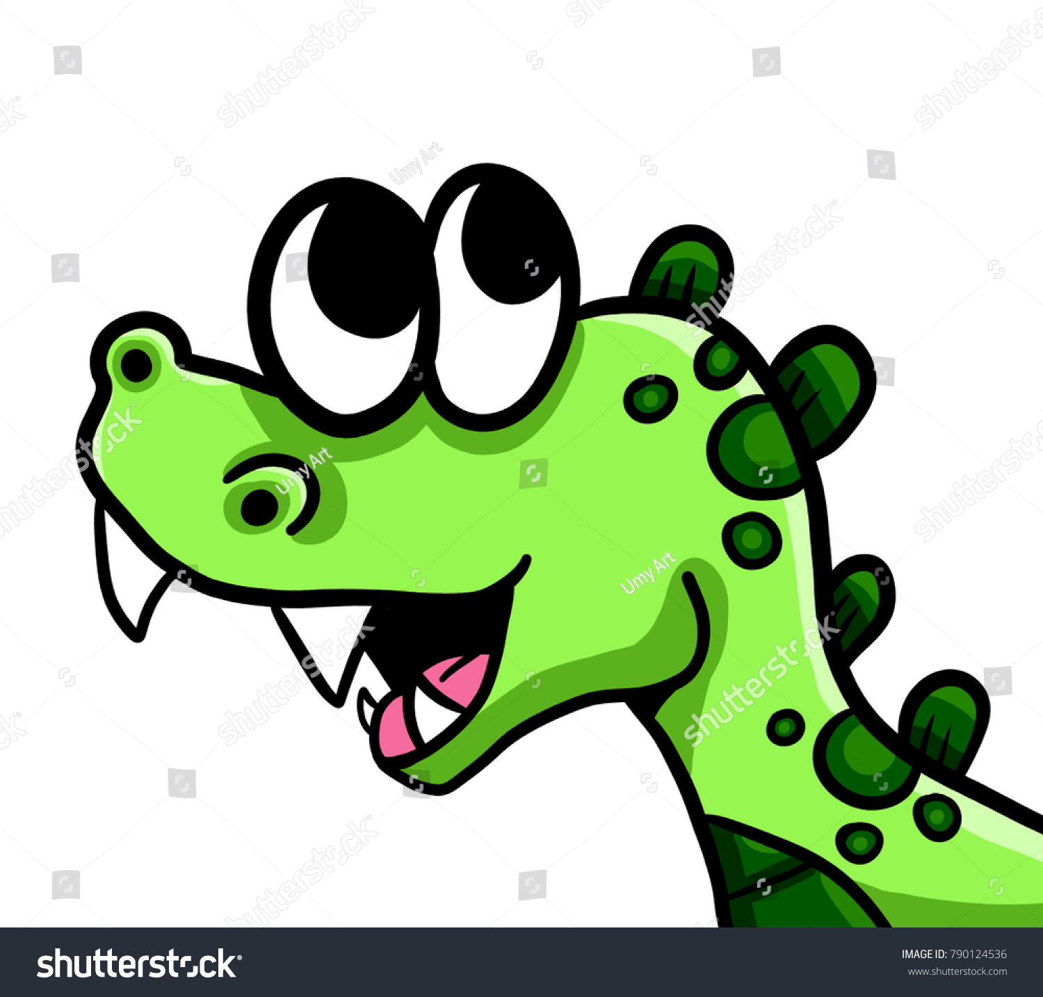 Digital Illustration Happy Crocodile Stock Illustration 790124536 ...