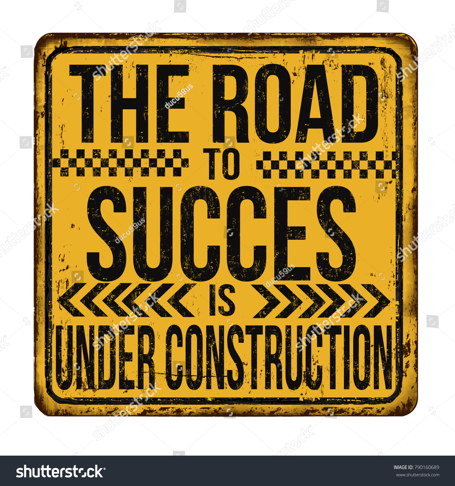 Road Succes Under Construction Vintage Rusty Stock Vector (Royalty Free ...