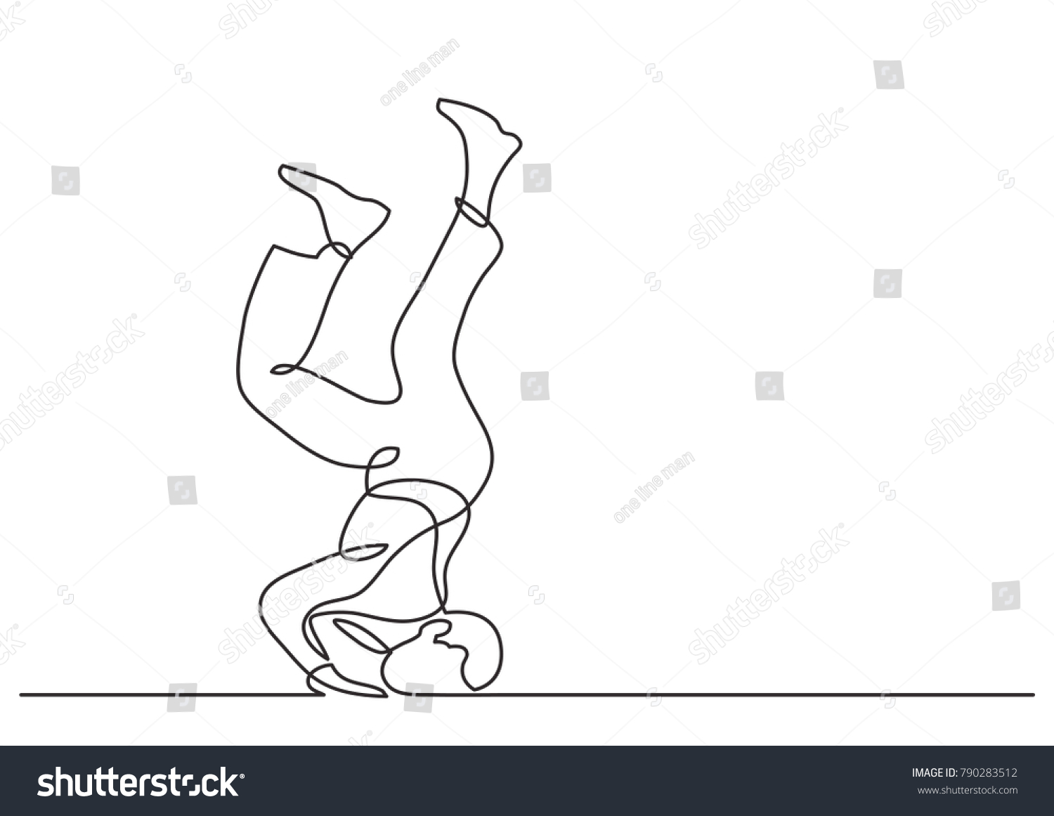 Continuous Line Drawing Fallen Man On Stock Vector (Royalty Free ...