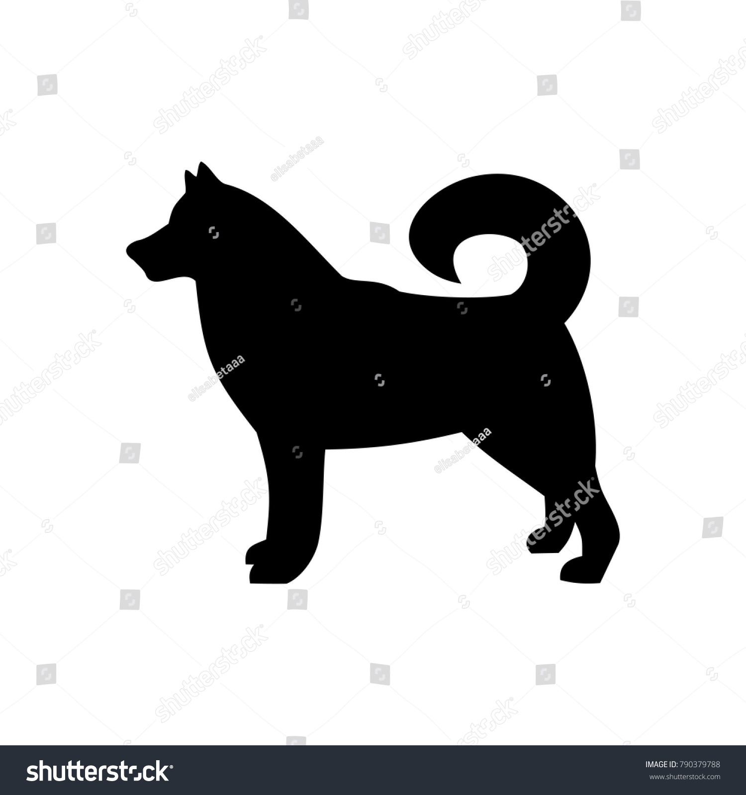 Dog Icondog Breed Huskyvector Illustration Stock Vector (Royalty Free ...