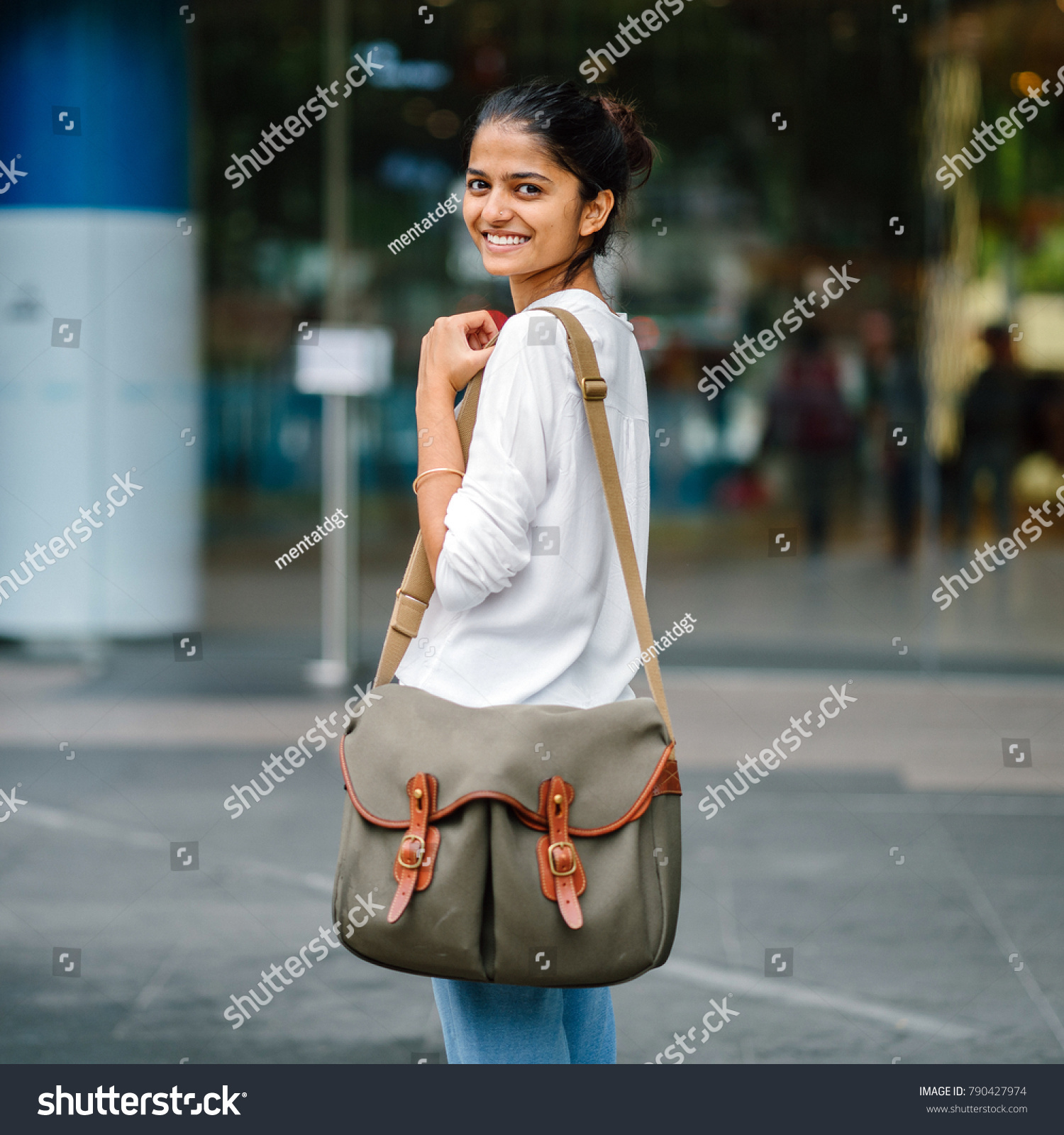 Portrait Smiling Young Asian Indian Woman Stock Photo 790427974 