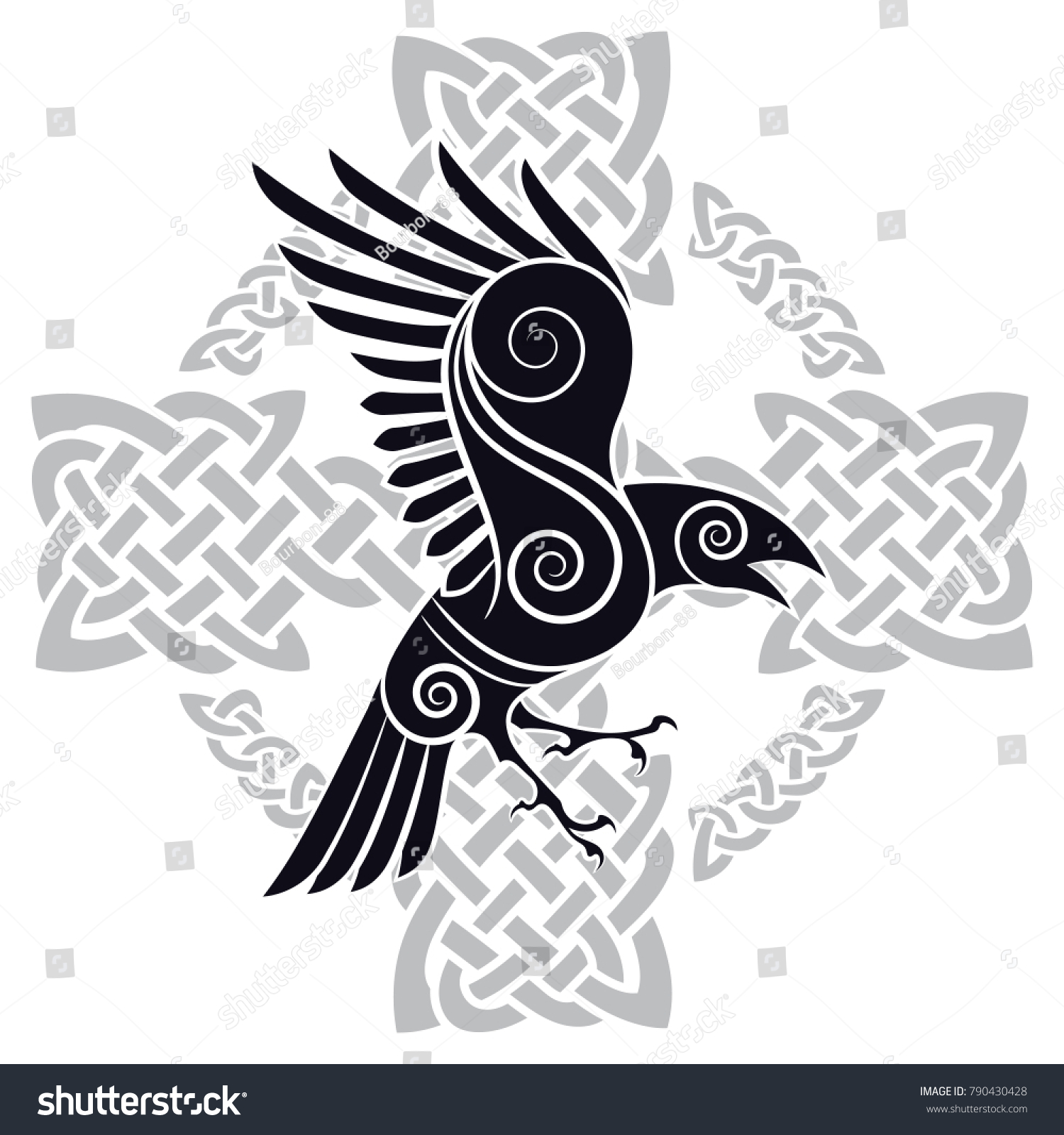 Скандинавский орнамент ворон