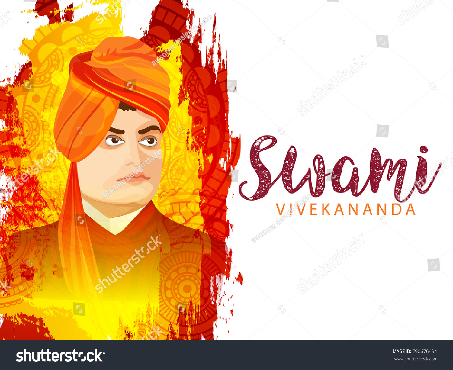 Illustration Celebrate Swami Vivekananda Jayanti Background Stock ...