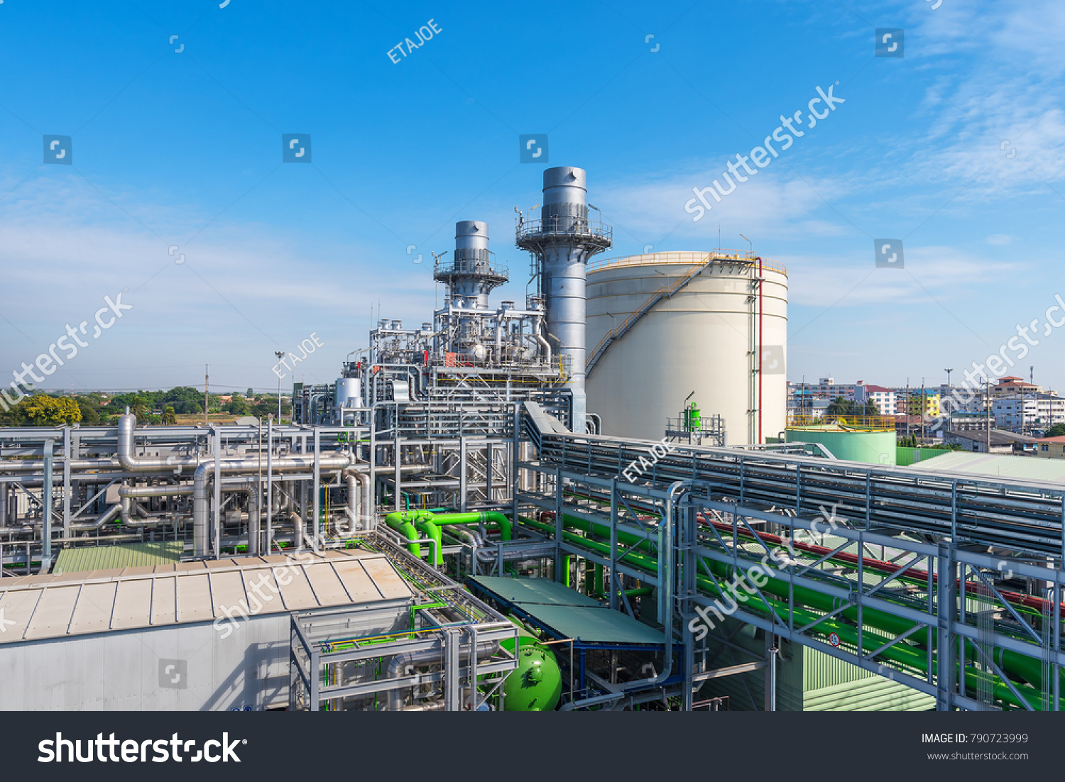 Photo Power Plantnatural Gas Combined Cyclegas Stock Photo 790723999 ...